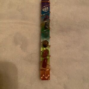 Multicolor Crystal Healing Wand with Copper Wire Wrap